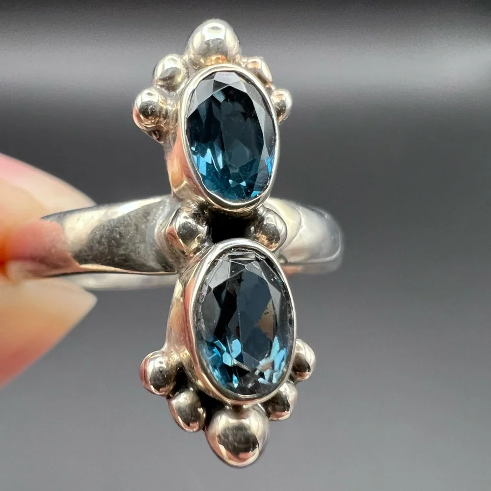 Sterling Silver London Blue Topaz Ring - Picture 5 of 7